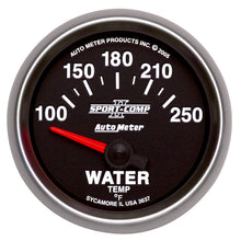Load image into Gallery viewer, AutoMeter 3637 GAUGE, WATER TEMP, 2 1/16", 100-250?F, ELECTRIC, SPORT-COMP II