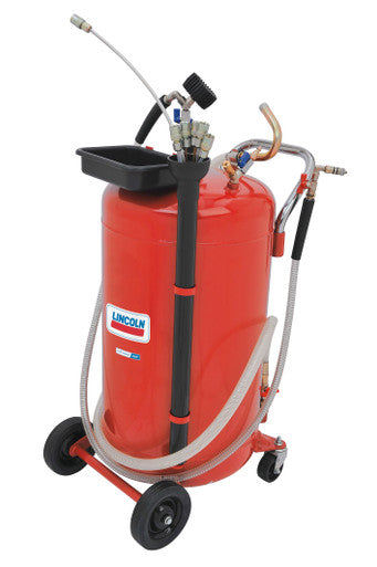 Lincoln Industrial 3637 Portable Fluid Evacuator, 25 Gallon, Self-evacuating, Red
