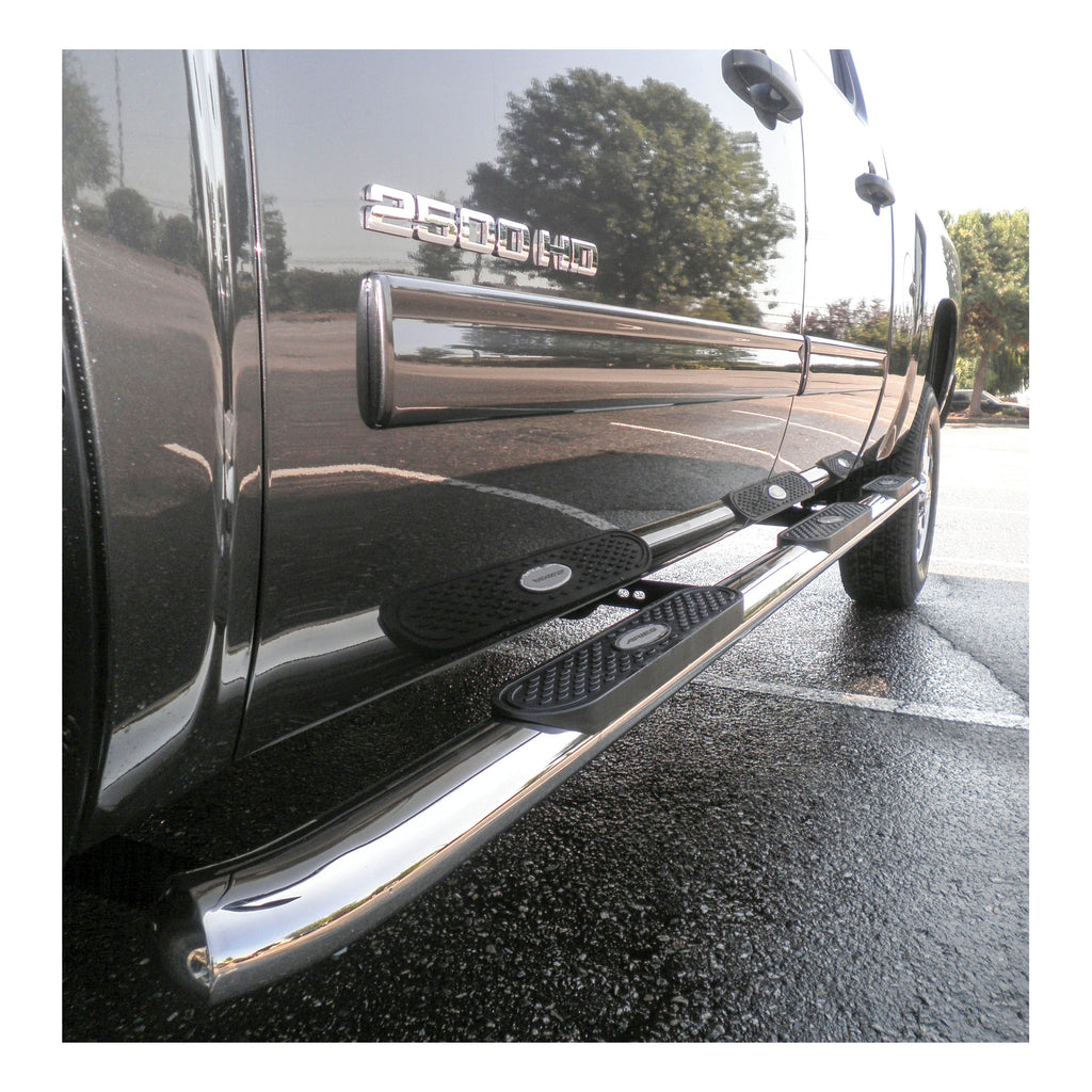 ARIES 364013-2 ARIES 364013-2 Oval Nerf Bars Wheel to Wheel (4 Inch Polished Stainless Steel) - Truck Part Superstore