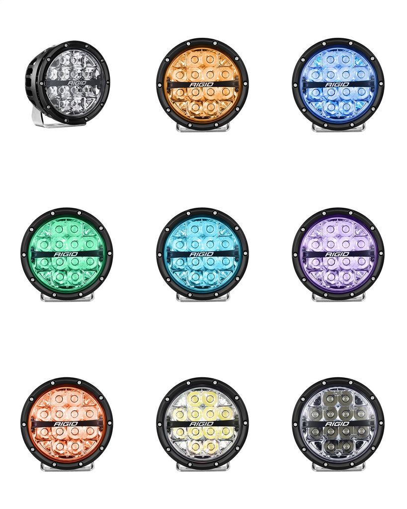 Rigid Industries 36412 360-SERIES 6in. OFF-ROAD LAMP; SPOT BEAM; RGBW BACKLIGHT; SET/2