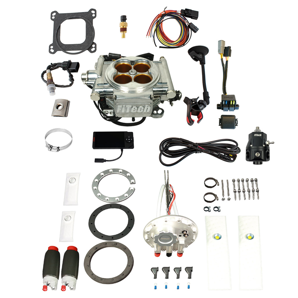 FiTech Fuel Injection 36413 Go EFI 8 1200 HP Bright Aluminum Finish System Master Kit