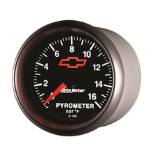 Load image into Gallery viewer, AutoMeter 3644-00406 GAUGE, PYROMETER (EGT), 2 1/16", 1600?F, STEPPER MOTOR, CHEVY RED BOWTIE, BLACK