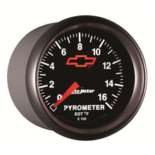 Load image into Gallery viewer, AutoMeter 3644-00406 GAUGE, PYROMETER (EGT), 2 1/16", 1600?F, STEPPER MOTOR, CHEVY RED BOWTIE, BLACK