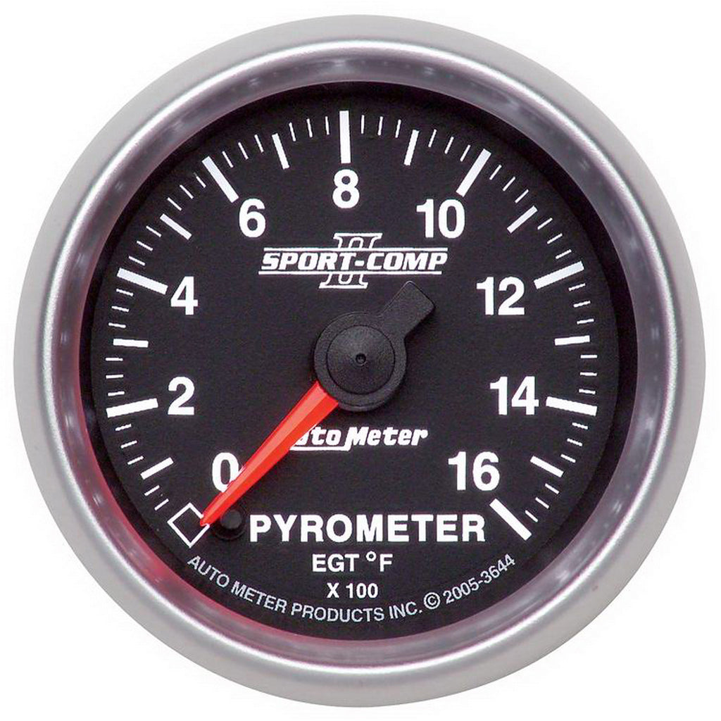 AutoMeter 3644 GAUGE, PYROMETER (EGT), 2 1/16", 1600?F, DIGITAL STEPPER MOTOR, SPORT-COMP II