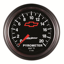 Load image into Gallery viewer, AutoMeter 3645-00406 GAUGE, PYROMETER (EGT), 2 1/16", 2000?F, STEPPER MOTOR, CHEVY RED BOWTIE, BLACK