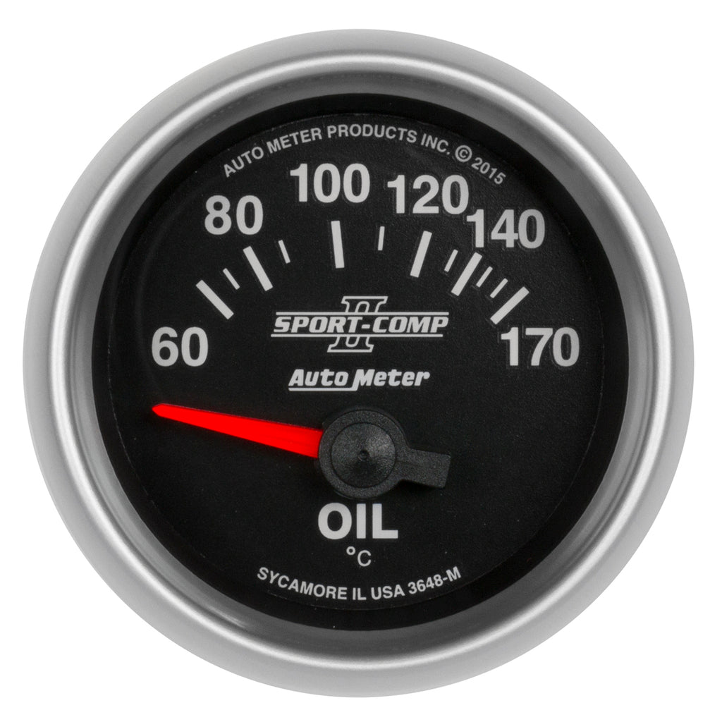 AutoMeter 3648-M GAUGE, OIL TEMP, 2 1/16", 60-170?F, ELECTRIC, SPORT-COMP II