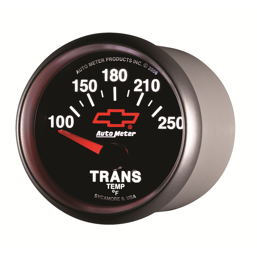 AutoMeter 3649-00406 GAUGE, TRANSMISSION TEMP, 2 1/16", 100-250?F, ELECTRIC, CHEVY RED BOWTIE, BLACK