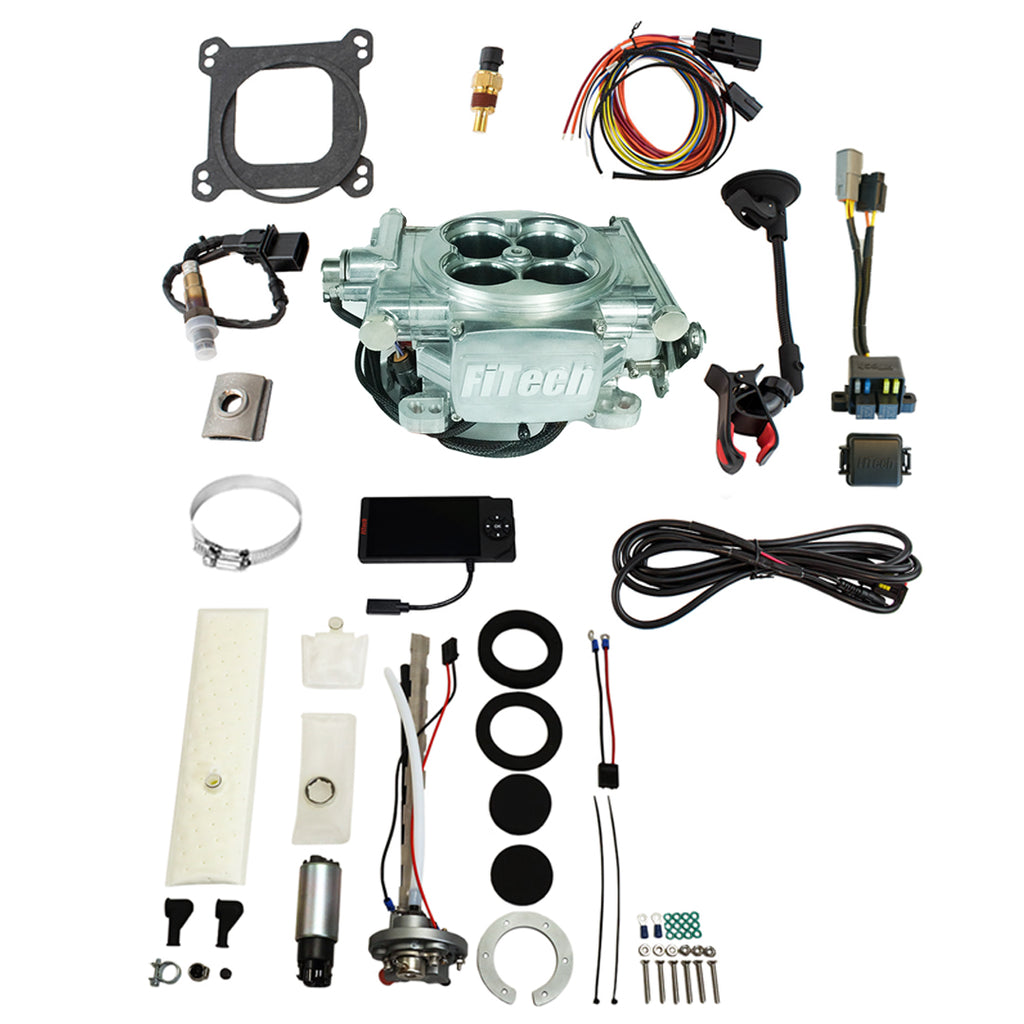 FiTech Fuel Injection 36506 Go EFI 4 600 HP Power Adder Bright Aluminum EFI System Master Kit
