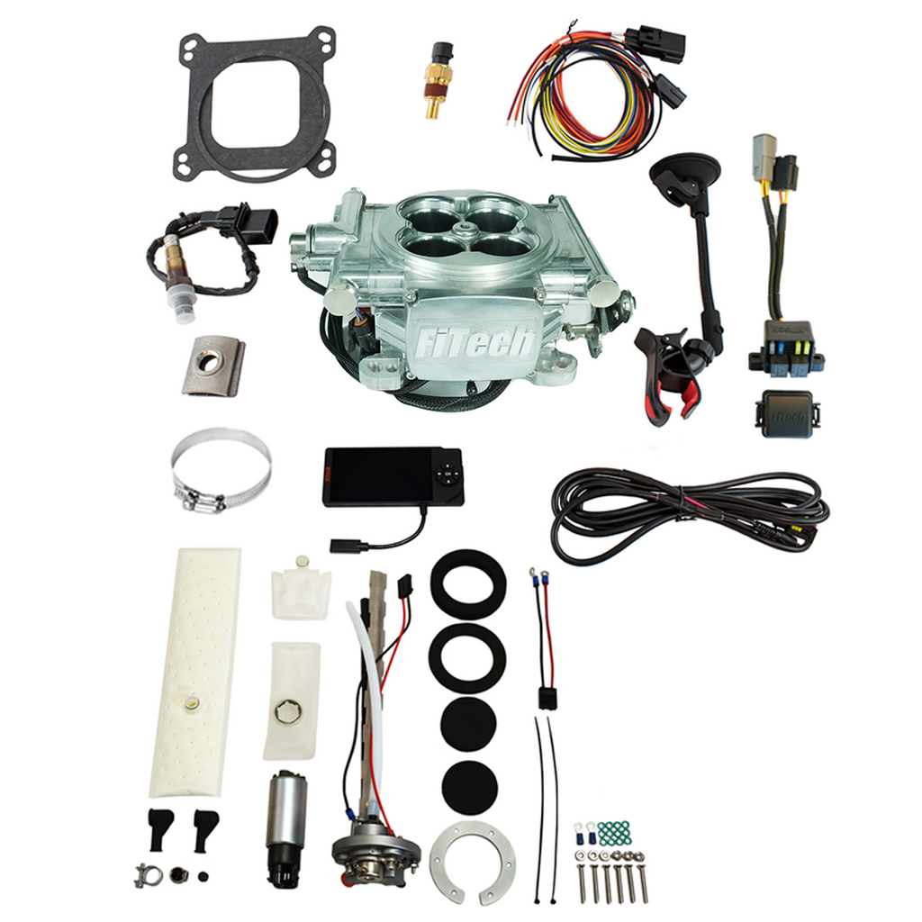 FiTech Fuel Injection 36506 Go EFI 4 600 HP Power Adder Bright Aluminum EFI System Master Kit