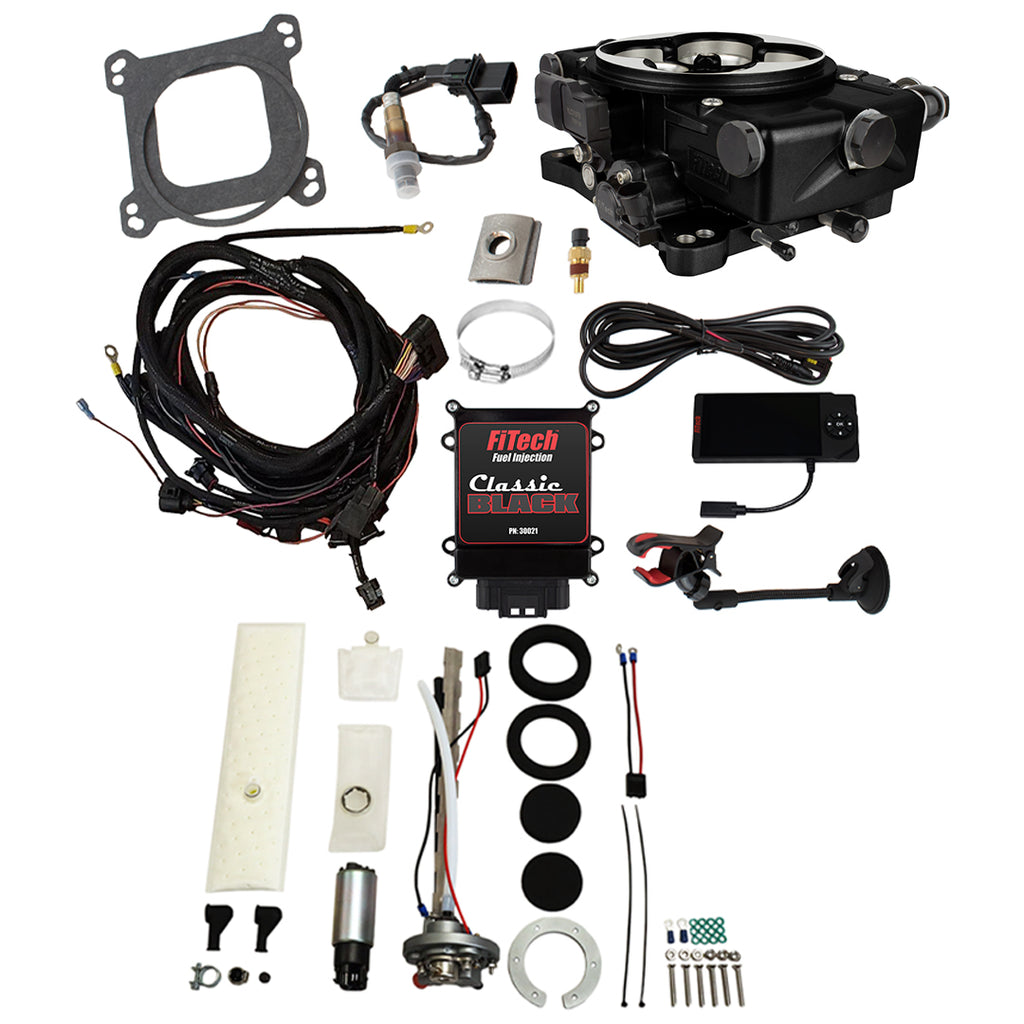 FiTech Fuel Injection 36521 Go EFI Classic Black 650 HP EFI System Master Kit