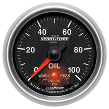 Load image into Gallery viewer, AutoMeter 3652 GAUGE, OIL PRESS, 2 1/16", 100PSI, DIGITAL STPR MTR W/ PK &amp; WRN, SPORT-COMP II