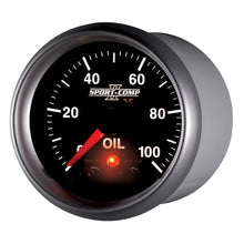 Load image into Gallery viewer, AutoMeter 3652 GAUGE, OIL PRESS, 2 1/16", 100PSI, DIGITAL STPR MTR W/ PK &amp; WRN, SPORT-COMP II