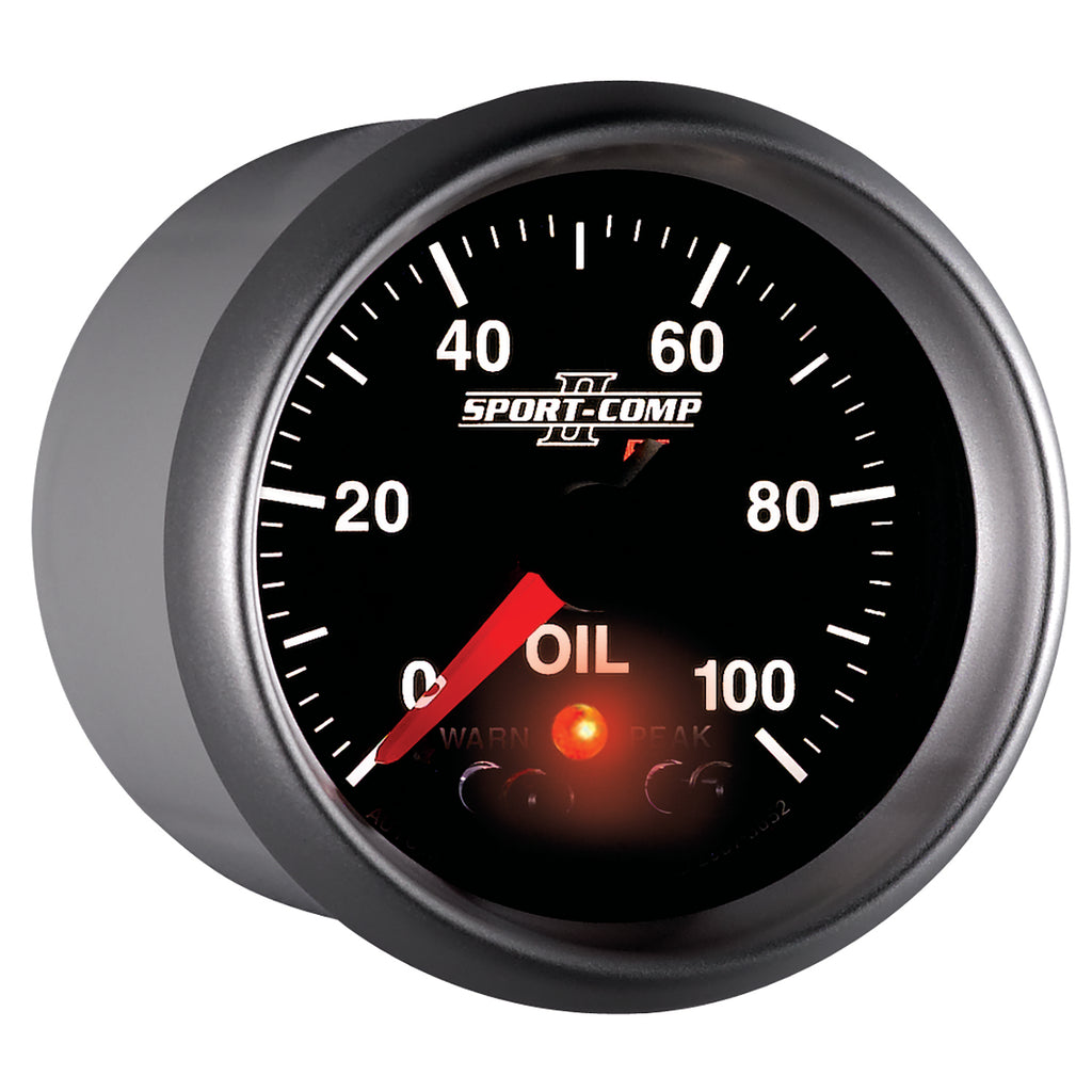 AutoMeter 3652 GAUGE, OIL PRESS, 2 1/16", 100PSI, DIGITAL STPR MTR W/ PK & WRN, SPORT-COMP II