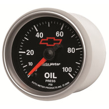 Load image into Gallery viewer, AutoMeter 3653-00406 GAGE, OIL PRSSURE, 2 1/16", 100PSI, DIGTL STPPR MTR, CHEVY RED BOWTIE, BLACK