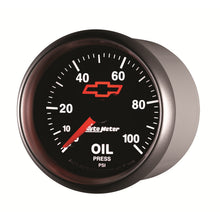 Load image into Gallery viewer, AutoMeter 3653-00406 GAGE, OIL PRSSURE, 2 1/16", 100PSI, DIGTL STPPR MTR, CHEVY RED BOWTIE, BLACK