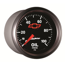 Load image into Gallery viewer, AutoMeter 3653-00406 GAGE, OIL PRSSURE, 2 1/16", 100PSI, DIGTL STPPR MTR, CHEVY RED BOWTIE, BLACK