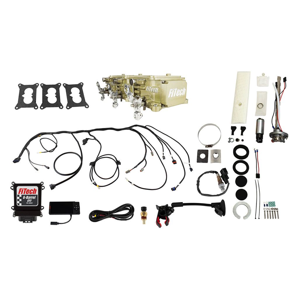 FiTech Fuel Injection 36536 Go EFI 3x2 Tri Power 600 HP Classic Gold EFI System Master Kit