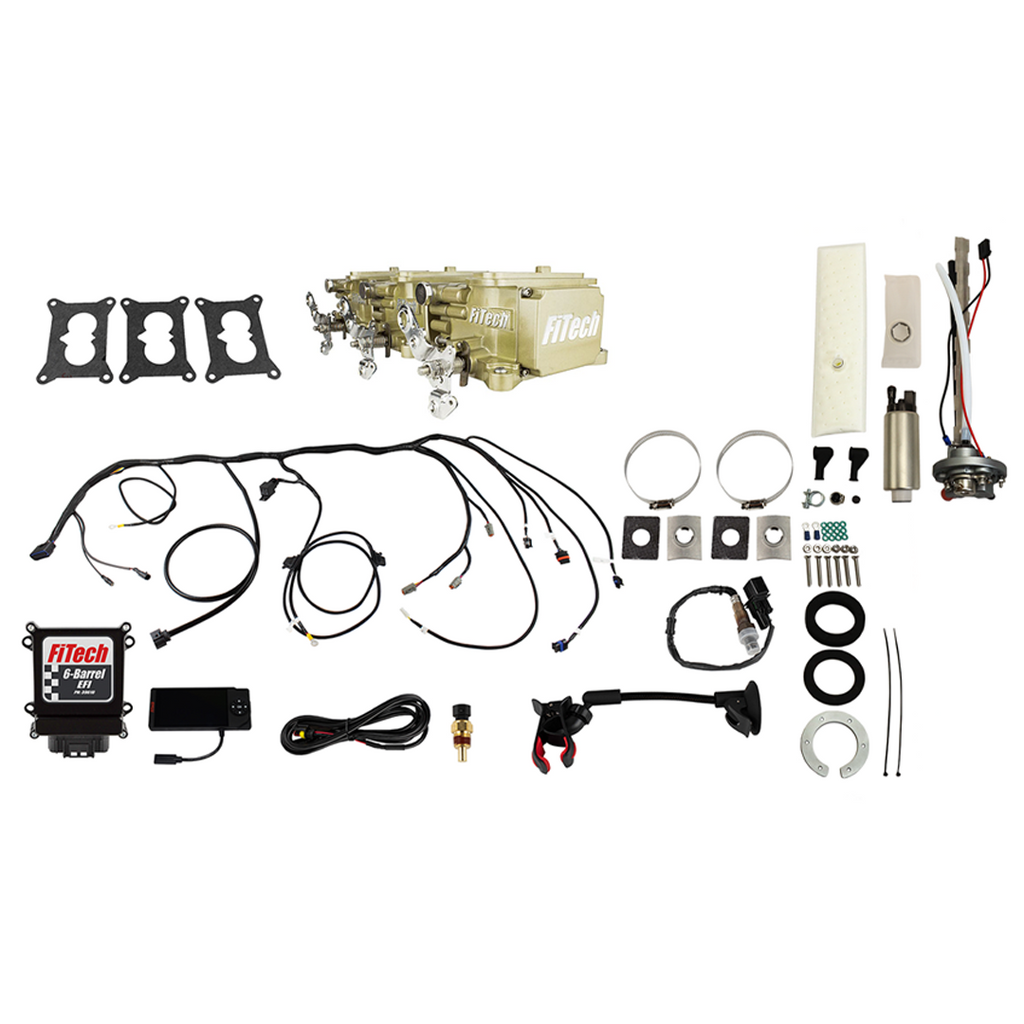 FiTech Fuel Injection 36537 Go EFI 3x2 Tri Power 600 HP Classic Gold EFI System Master Kit