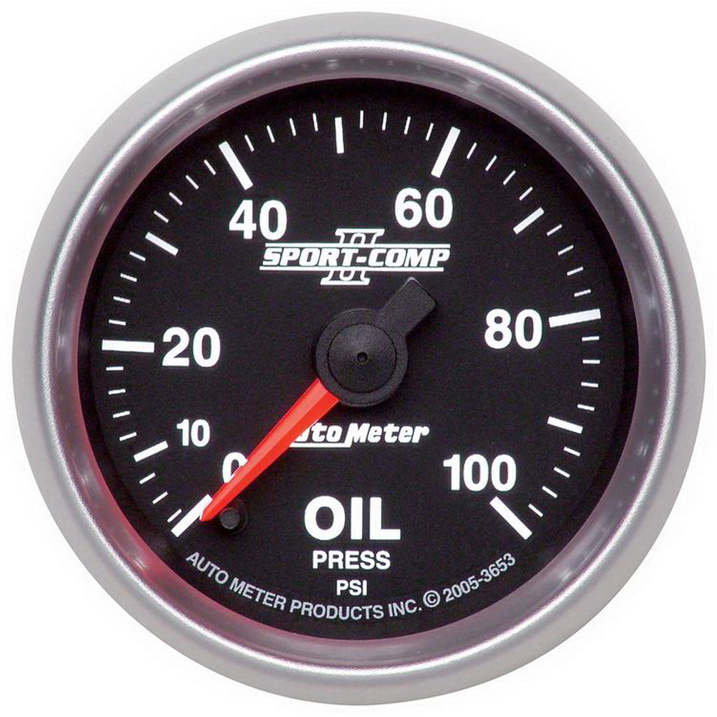 AutoMeter 3653 GAUGE, OIL PRESSURE, 2 1/16", 100PSI, DIGITAL STEPPER MOTOR, SPORT-COMP II