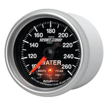 Load image into Gallery viewer, AutoMeter 3654 GAUGE, WATER TEMP, 2 1/16", 100-260?F, STEPPER MOTOR W/PEAK &amp; WRN, SPORT-COMP II