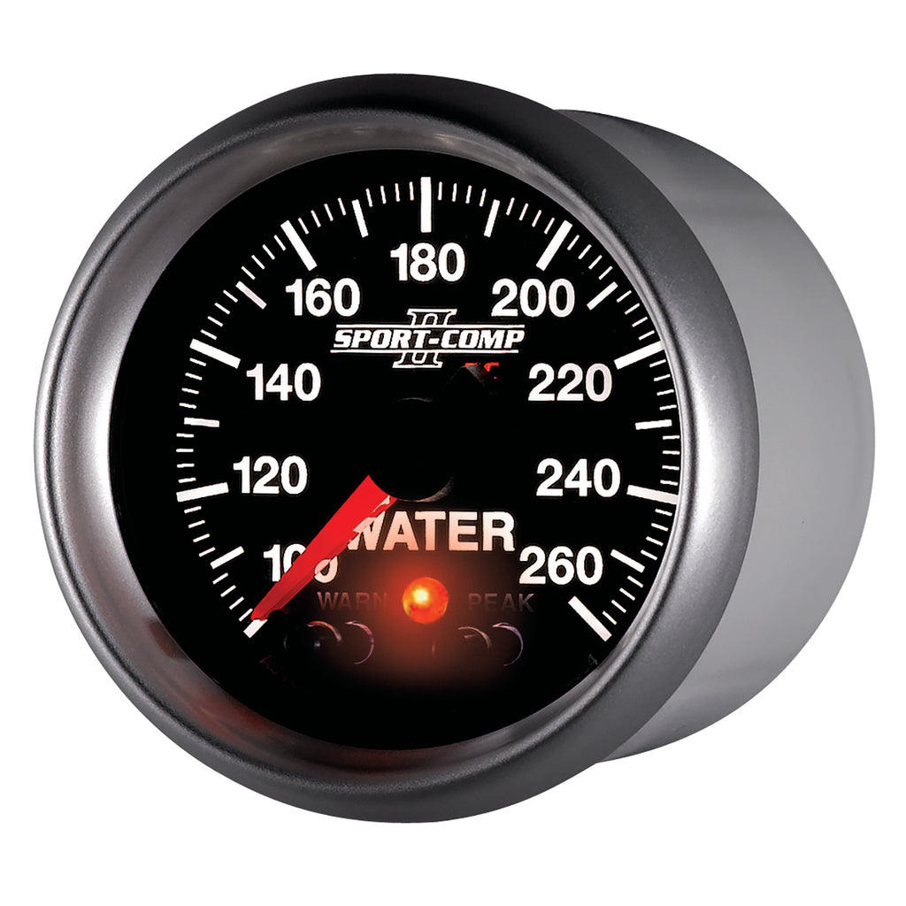 AutoMeter 3654 GAUGE, WATER TEMP, 2 1/16", 100-260?F, STEPPER MOTOR W/PEAK & WRN, SPORT-COMP II