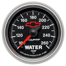 Load image into Gallery viewer, AutoMeter 3655-00406 GAGE, WTR TMP, 2 1/16", 100-260F, DIGTL STPPR MTR, CHEVY RED BOWTIE, BLACK