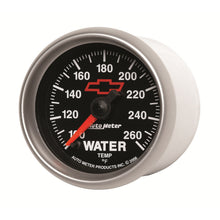Load image into Gallery viewer, AutoMeter 3655-00406 GAGE, WTR TMP, 2 1/16", 100-260F, DIGTL STPPR MTR, CHEVY RED BOWTIE, BLACK