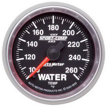 Load image into Gallery viewer, AutoMeter 3655 GAUGE, WATER TEMP, 2 1/16", 100-260?F, DIGITAL STEPPER MOTOR, SPORT-COMP II