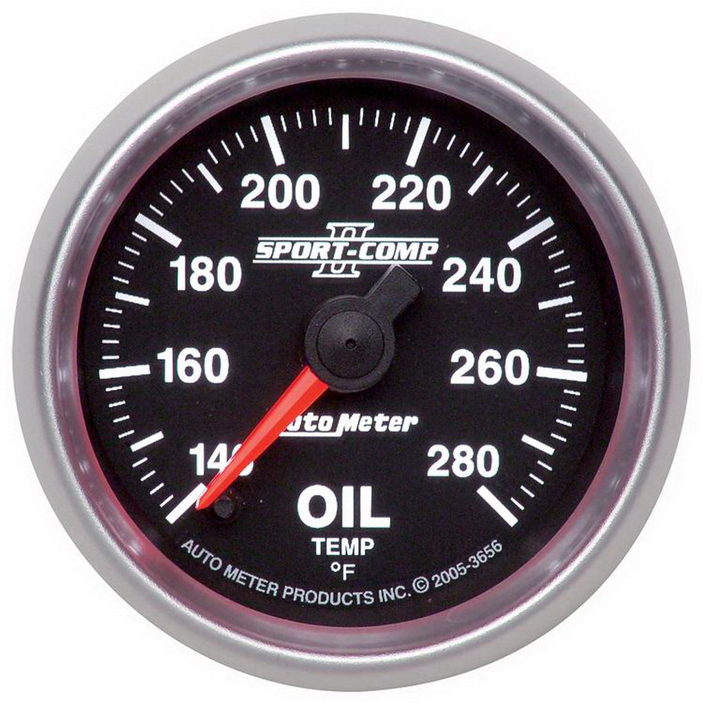 AutoMeter 3656 GAUGE, OIL TEMP, 2 1/16", 140-280?F, DIGITAL STEPPER MOTOR, SPORT-COMP II