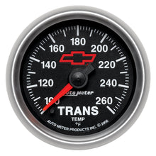 Load image into Gallery viewer, AutoMeter 3657-00406 GAGE, TRANS. TEMP, 2 1/16", 100-260F, DIGTL STPPR MTR, CHEVY RED BOWTIE, BLACK