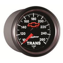 Load image into Gallery viewer, AutoMeter 3657-00406 GAGE, TRANS. TEMP, 2 1/16", 100-260F, DIGTL STPPR MTR, CHEVY RED BOWTIE, BLACK