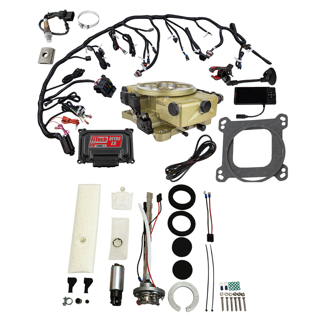 FiTech Fuel Injection 36571 Retro LS 650 HP Classic Gold EFI System Master Kit