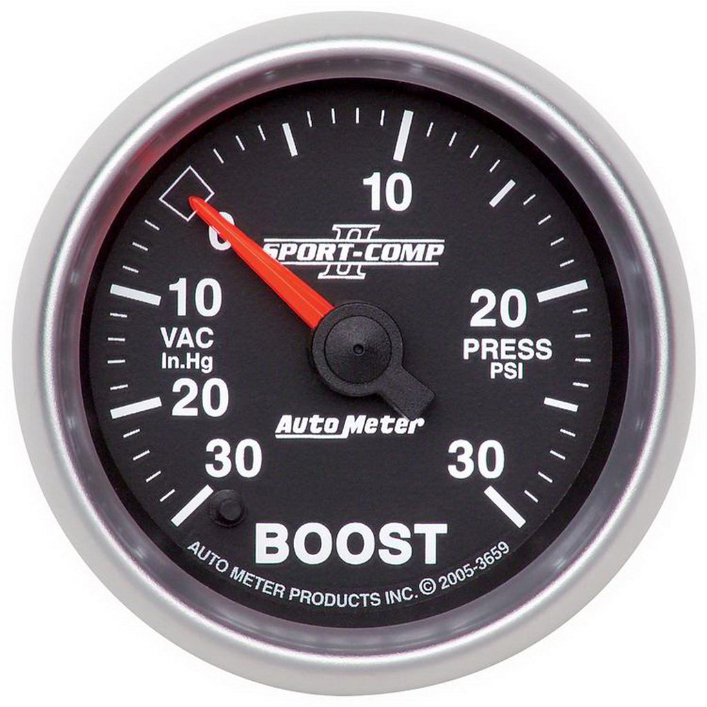 AutoMeter 3659 GAUGE, VAC/BOOST, 2 1/16", 30INHG-30PSI, DIGITAL STEPPER MOTOR, SPORT-COMP II