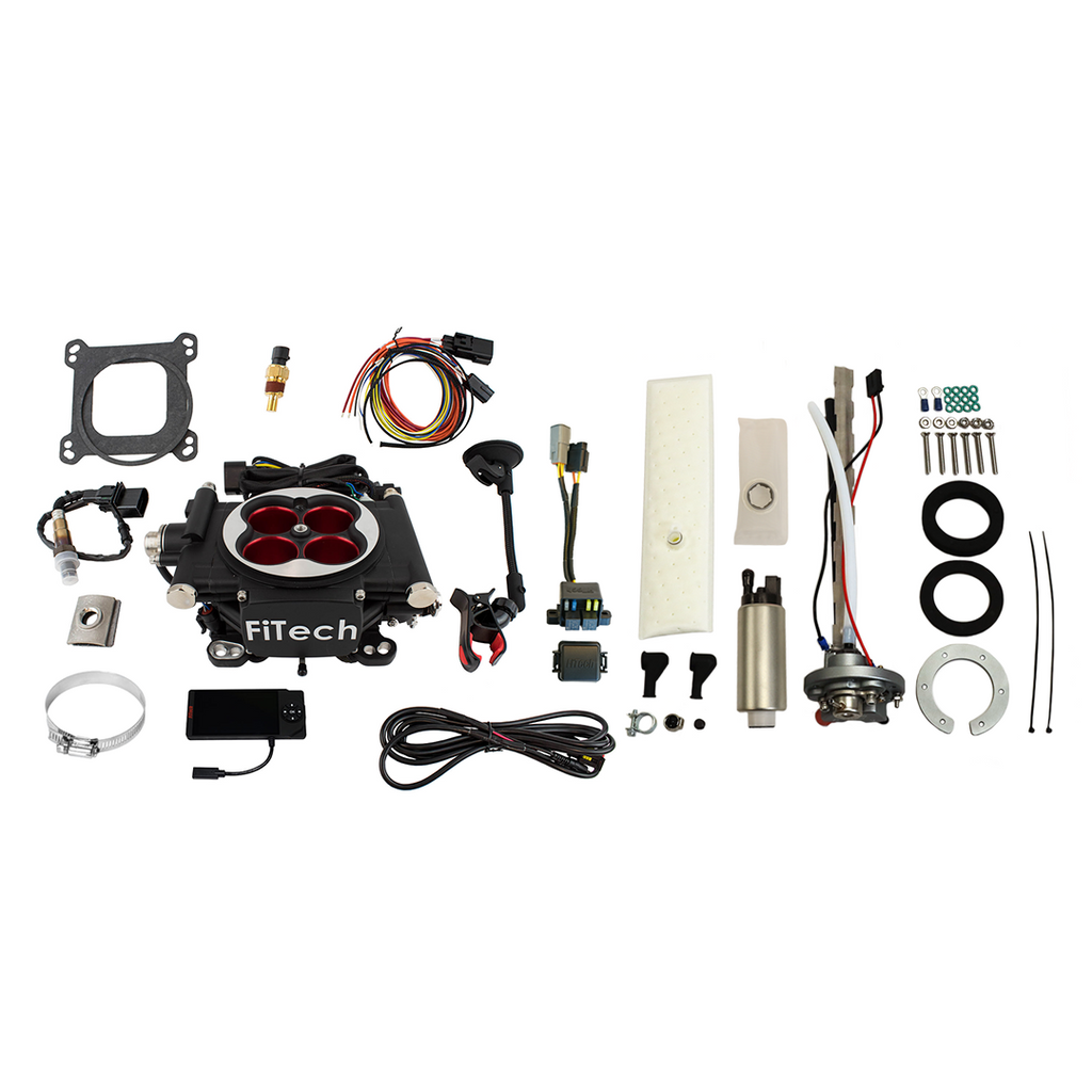 FiTech Fuel Injection 36604 Go EFI 4 600 HP Power Adder Matte Black EFI System Master Kit