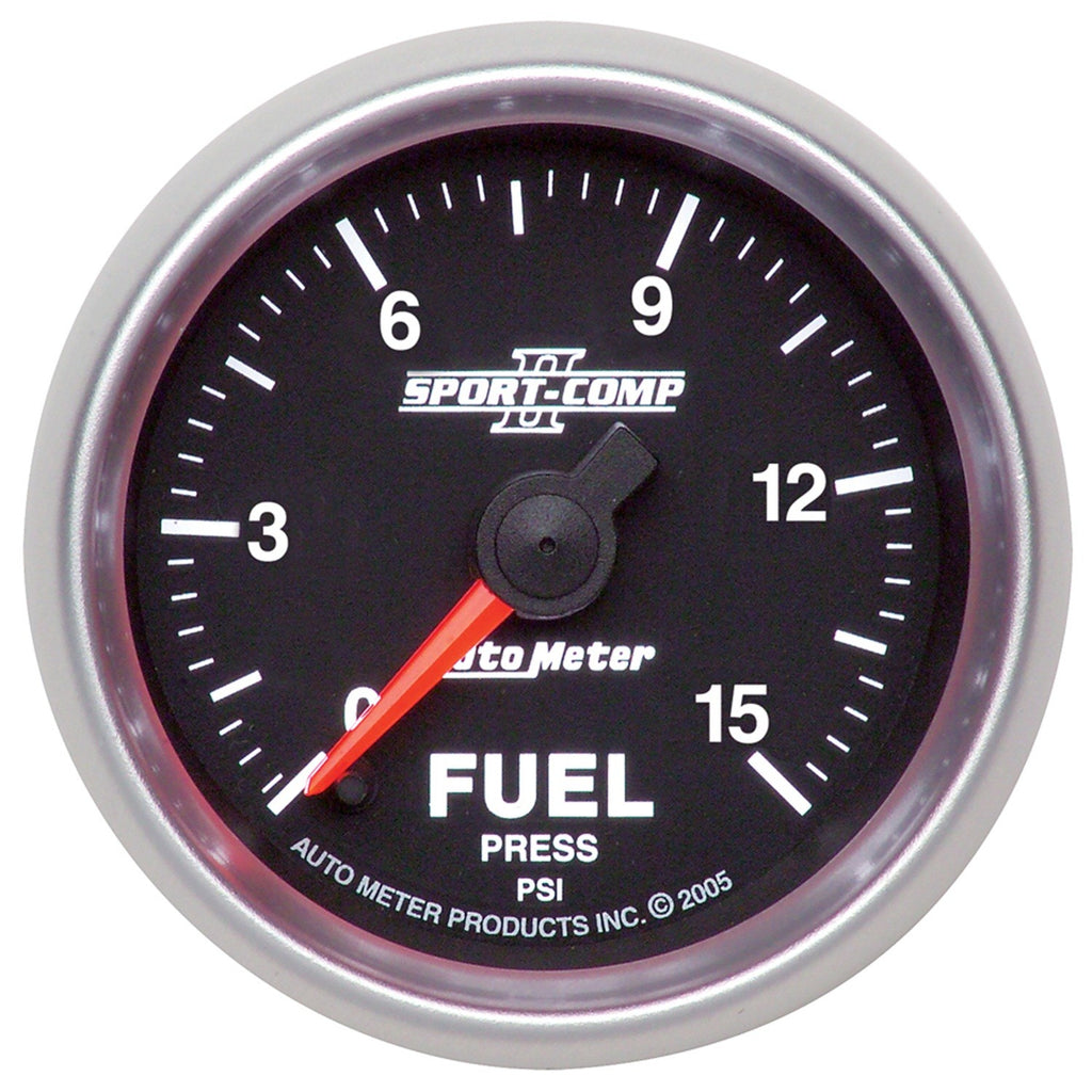AutoMeter 3661 GAUGE, FUEL PRESSURE, 2 1/16", 15PSI, DIGITAL STEPPER MOTOR, SPORT-COMP II
