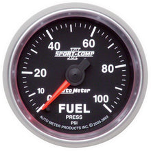 Load image into Gallery viewer, AutoMeter 3663 GAUGE, FUEL PRESSURE, 2 1/16", 100PSI, DIGITAL STEPPER MOTOR, SPORT-COMP II