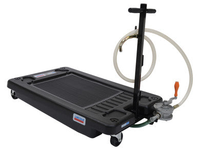 Lincoln Industrial 3667 Truck Drain, Low-Profile, With Rotary Pump and 6 Ft. Discharge Hose, Black