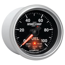 Load image into Gallery viewer, AutoMeter 3671 GAUGE, FUEL PRESS, 2 1/16", 100PSI, DIGITAL STPR MTR W/PK &amp; WRN, SPORT-COMP II