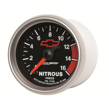 Load image into Gallery viewer, AutoMeter 3674-00406 GAGE, NTROUS PRSSURE, 2 1/16", 1600PSI, DIGTL STPPR MTR, CHEVY RED BOWTIE, BLACK