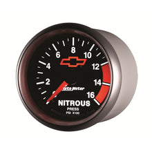 Load image into Gallery viewer, AutoMeter 3674-00406 GAGE, NTROUS PRSSURE, 2 1/16", 1600PSI, DIGTL STPPR MTR, CHEVY RED BOWTIE, BLACK
