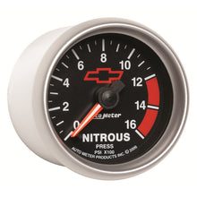 Load image into Gallery viewer, AutoMeter 3674-00406 GAGE, NTROUS PRSSURE, 2 1/16", 1600PSI, DIGTL STPPR MTR, CHEVY RED BOWTIE, BLACK