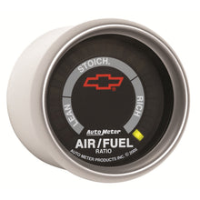 Load image into Gallery viewer, AutoMeter 3675-00406 GAGE, A/F RATIO-NRRWBND, 2 1/16", LEAN-RICH, LED ARRY, CHEVY RED BOWTIE, BLACK