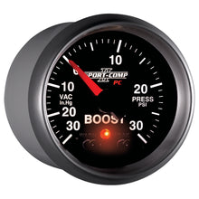 Load image into Gallery viewer, AutoMeter 3677 GAUGE, VAC/BOOST, 2 1/16", 30INHG-30PSI, STEPPER MOTOR W/PK &amp; WRN, SPORT-COMP II