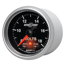 Load image into Gallery viewer, AutoMeter 3683 GAUGE, VOLTMETER, 2 1/16", 18V, DIGITAL STEPPER MOTOR W/PK &amp; WRN, SPORT-COMP II