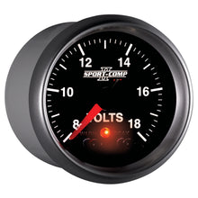 Load image into Gallery viewer, AutoMeter 3683 GAUGE, VOLTMETER, 2 1/16", 18V, DIGITAL STEPPER MOTOR W/PK &amp; WRN, SPORT-COMP II