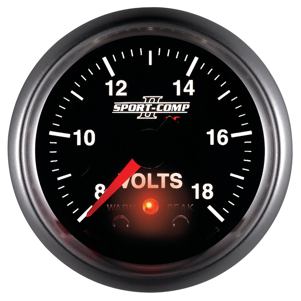 AutoMeter 3683 GAUGE, VOLTMETER, 2 1/16", 18V, DIGITAL STEPPER MOTOR W/PK & WRN, SPORT-COMP II
