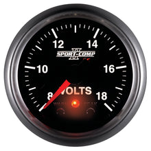 Load image into Gallery viewer, AutoMeter 3683 GAUGE, VOLTMETER, 2 1/16", 18V, DIGITAL STEPPER MOTOR W/PK &amp; WRN, SPORT-COMP II