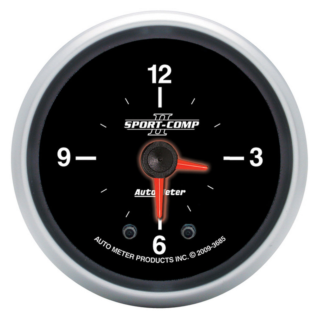 AutoMeter 3685 GAUGE, CLOCK, 2 1/16", 12HR, ANALOG, SPORT-COMP II
