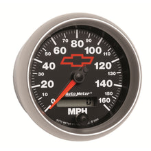 Load image into Gallery viewer, AutoMeter 3688-00406 GAUGE, SPEEDOMETER, 3 3/8", 160MPH, ELEC. PROGRAMMABLE, CHEVY RED BOWTIE, BLACK