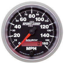 Load image into Gallery viewer, AutoMeter 3688 GAUGE, SPEEDOMETER, 3 3/8", 160MPH, ELEC. PROGRAMMABLE, SPORT-COMP II